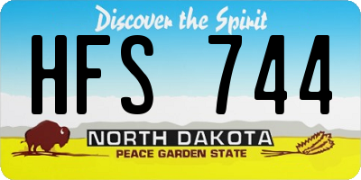 ND license plate HFS744
