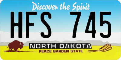ND license plate HFS745