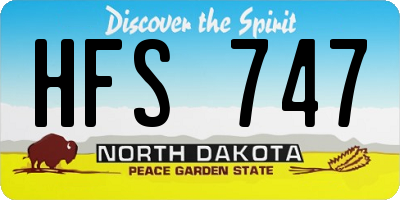 ND license plate HFS747