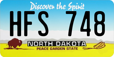 ND license plate HFS748