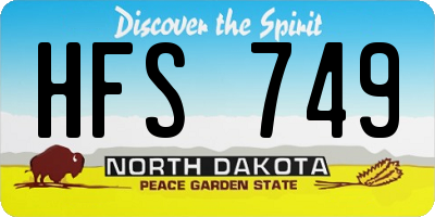ND license plate HFS749
