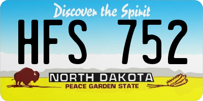 ND license plate HFS752