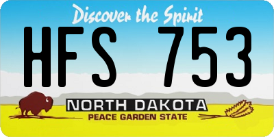 ND license plate HFS753