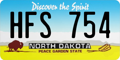 ND license plate HFS754