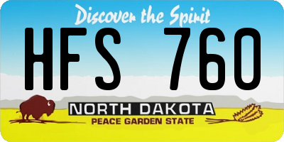 ND license plate HFS760