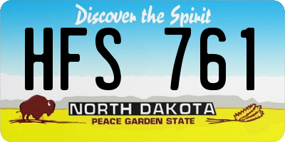 ND license plate HFS761