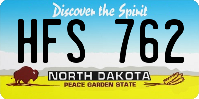 ND license plate HFS762