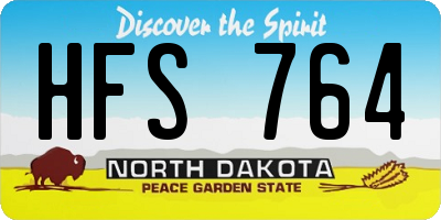 ND license plate HFS764