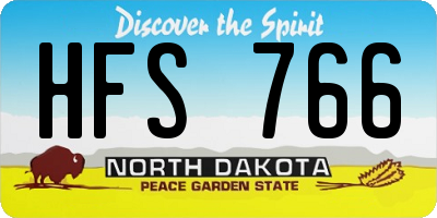 ND license plate HFS766