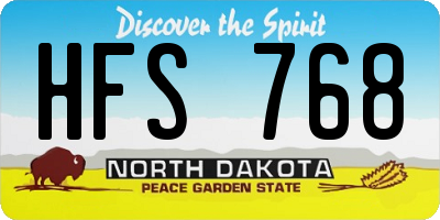 ND license plate HFS768