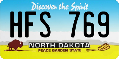 ND license plate HFS769