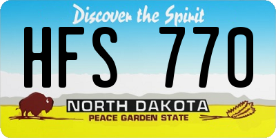 ND license plate HFS770