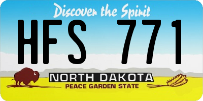 ND license plate HFS771