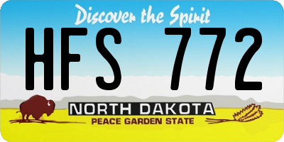 ND license plate HFS772