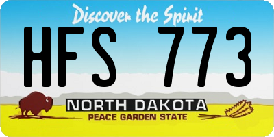 ND license plate HFS773