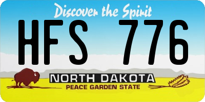 ND license plate HFS776