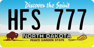 ND license plate HFS777