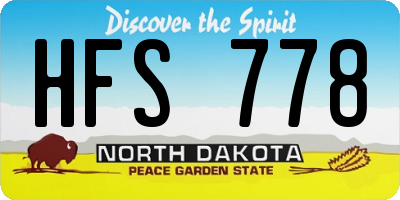 ND license plate HFS778