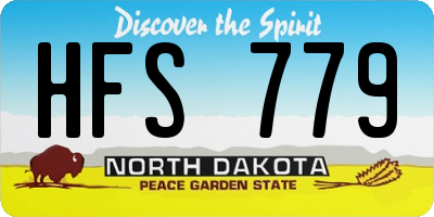 ND license plate HFS779