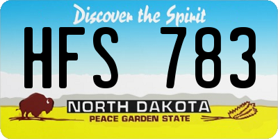 ND license plate HFS783