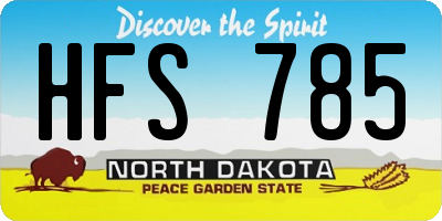 ND license plate HFS785