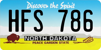 ND license plate HFS786