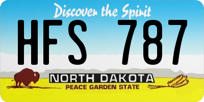 ND license plate HFS787