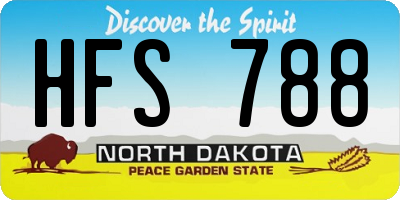 ND license plate HFS788