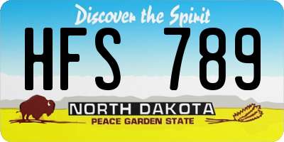 ND license plate HFS789