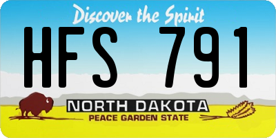 ND license plate HFS791