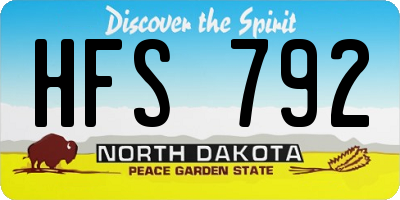 ND license plate HFS792