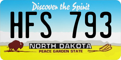 ND license plate HFS793