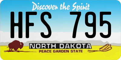 ND license plate HFS795