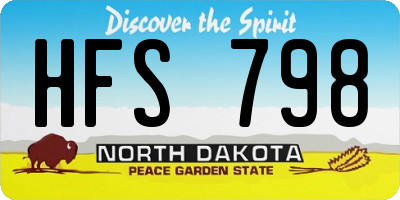 ND license plate HFS798