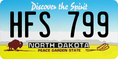 ND license plate HFS799