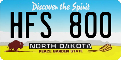 ND license plate HFS800