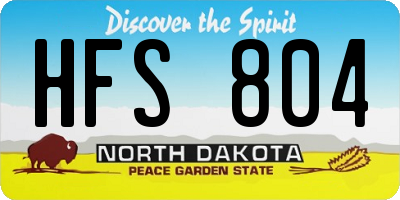 ND license plate HFS804