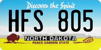 ND license plate HFS805
