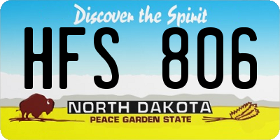 ND license plate HFS806