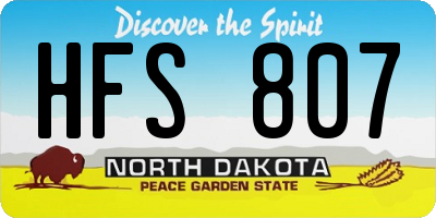 ND license plate HFS807