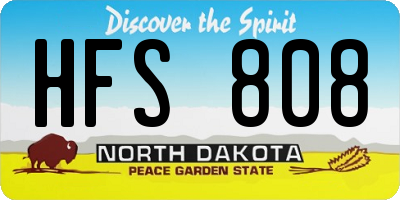 ND license plate HFS808