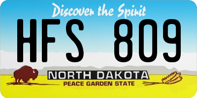 ND license plate HFS809