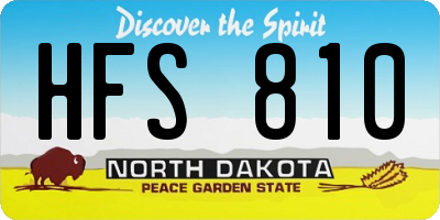 ND license plate HFS810
