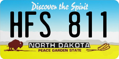 ND license plate HFS811