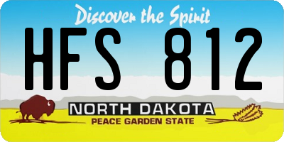 ND license plate HFS812