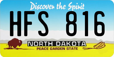 ND license plate HFS816