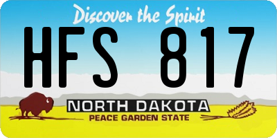 ND license plate HFS817