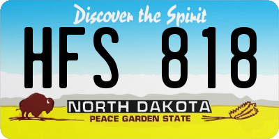 ND license plate HFS818