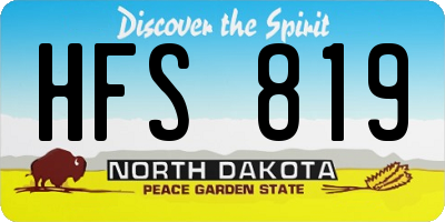 ND license plate HFS819