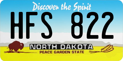 ND license plate HFS822